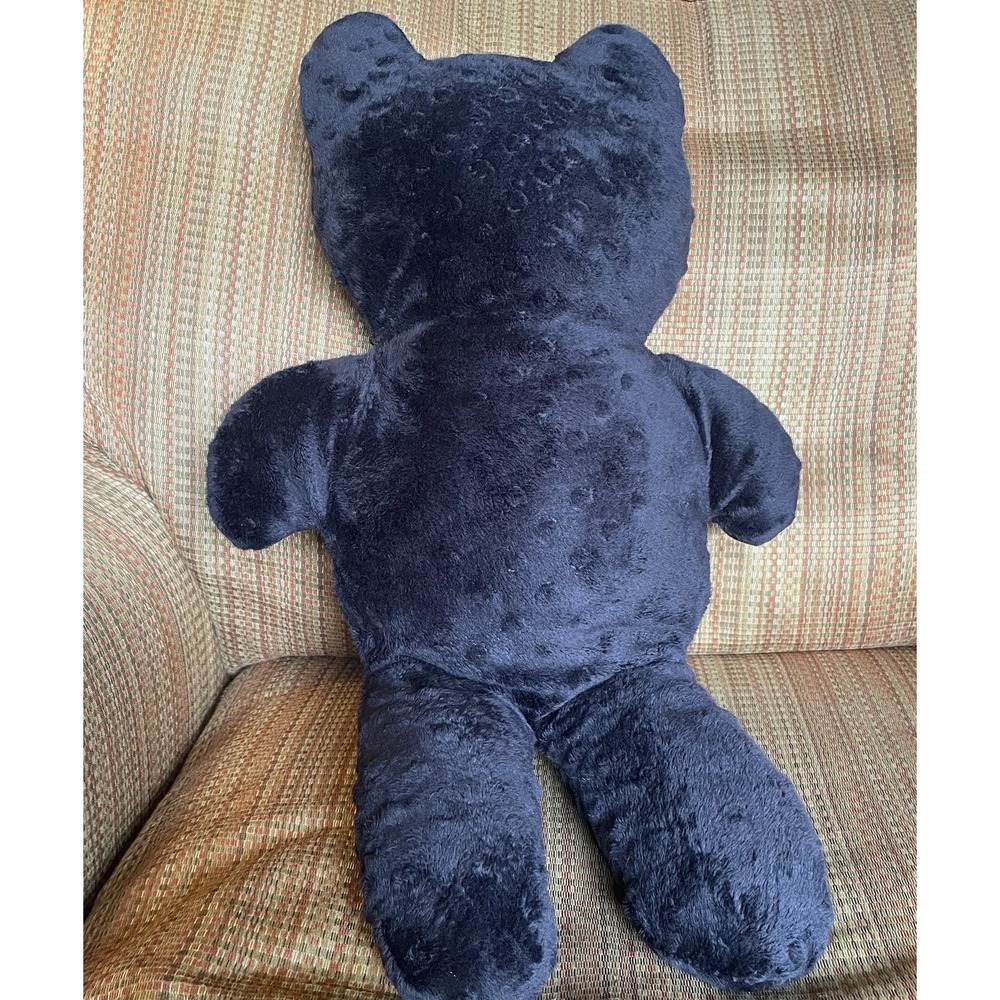 Handmade Solid Black 22" Teddy Bear/Soft ‎ Minky Dot /Blank- No Face